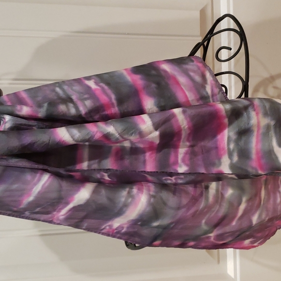 NWT Silk Scarf Gray Pink hand dyed - Picture 4 of 6